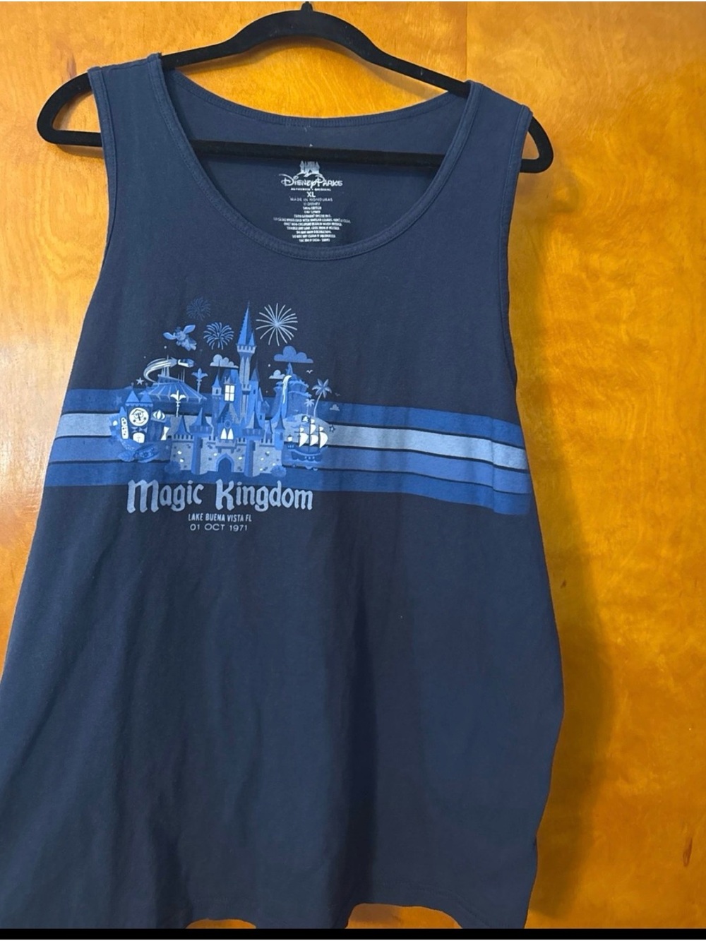 Disney Navy Blue Magic Kingdom Graphic Tank Top